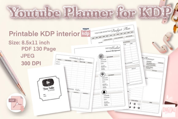 Download YOUTUBE PLANNER PDF KDP INTERIOR - Kdp Collection