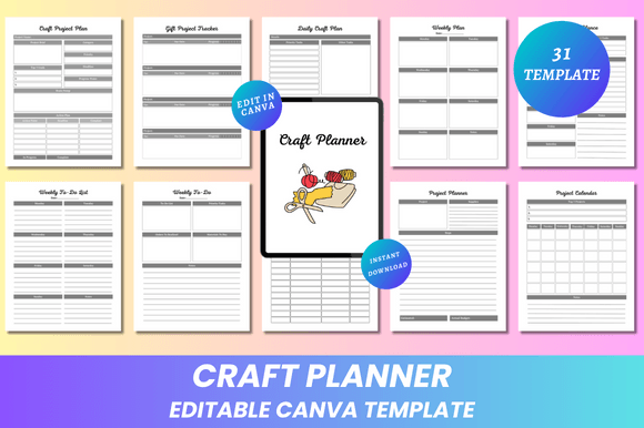 Download Craft Planner Canva KDP Interior - Kdp Collection