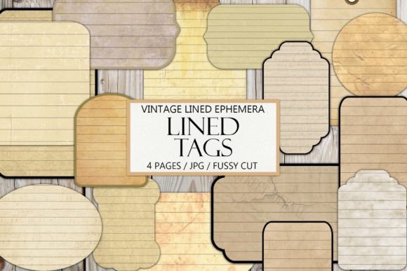 Download Vintage Lined Tags and Labels - Vintage Collection