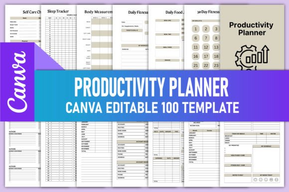 Download Editable Productivity Planner Canva KDP - Kdp Collection