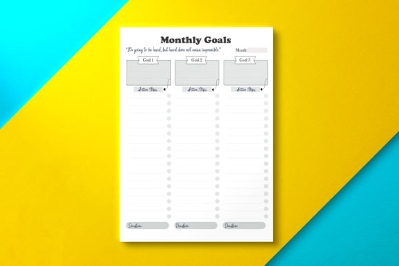 Download Monthly Goals Planner, KDP Interior - Kdp Collection