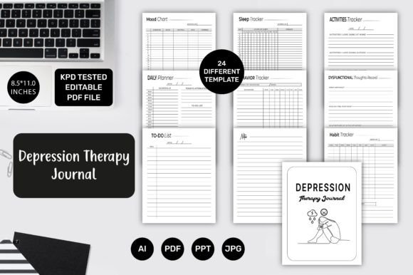 Download Editable KDP Depression Therapy Journal - Kdp Collection